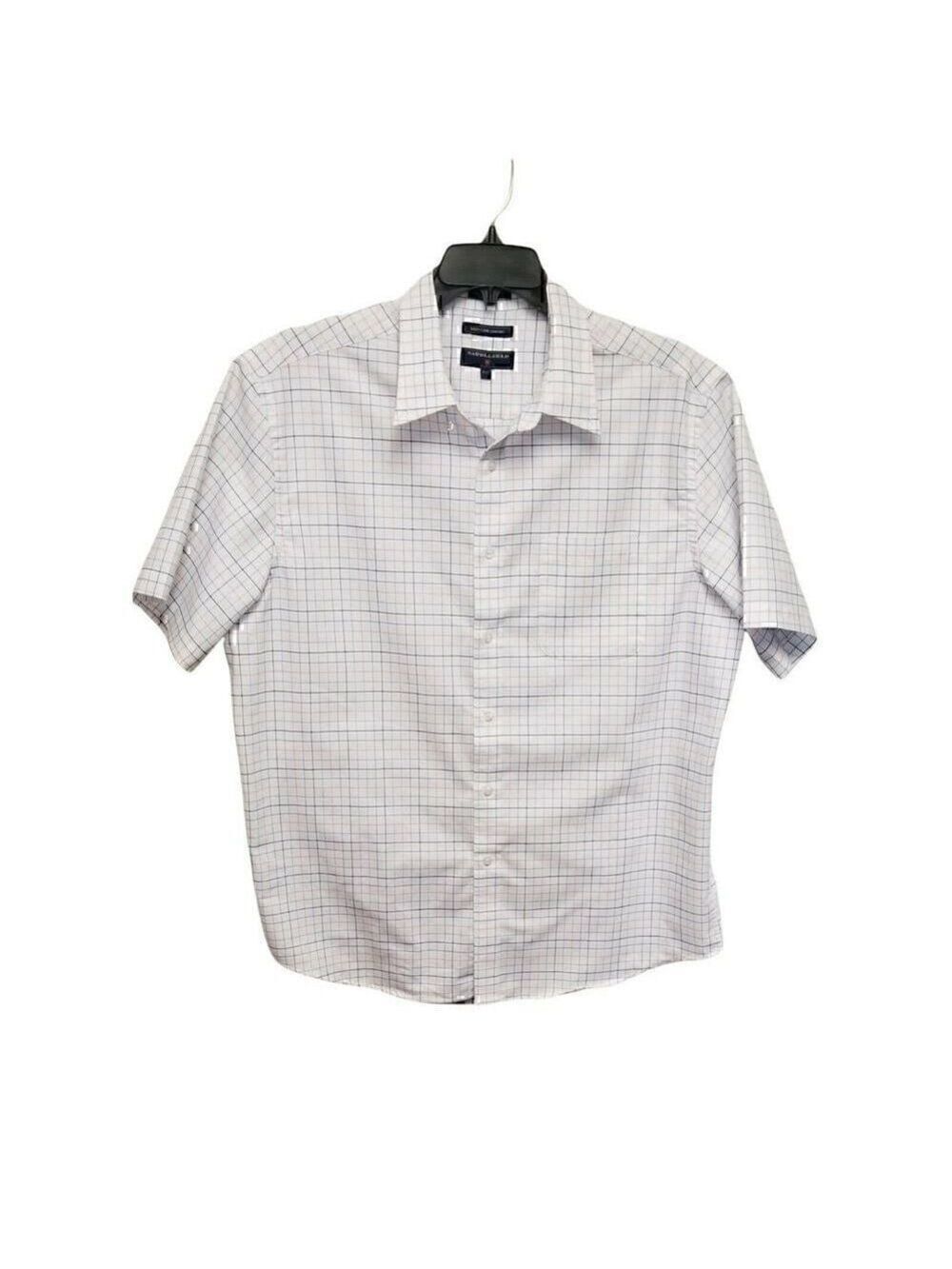 Saddlebred mens Multicolor Geo shirt Short Sleeves Size 17 1/2
